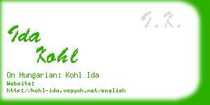 ida kohl business card